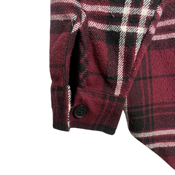 New Look Plaid Red White Black Collared Button Blouse Size 2 - Picture 4 of 4